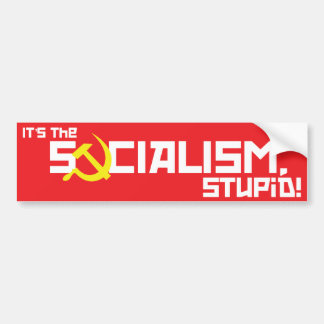 Socialisme Stupid - rood Bumpersticker