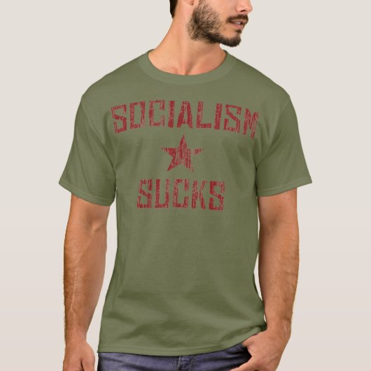 Socialisme Sucks anti-socialisme T-shirt (Voorkant)