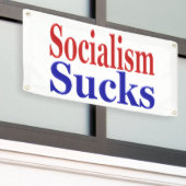 Socialisme Sucks Spandoek (Buitenkant Gebouw)