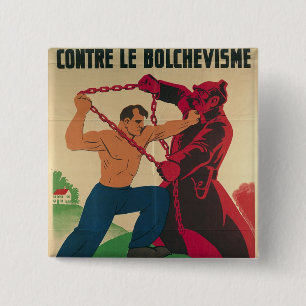 Socialisme tegen Bolsjevisme voor een vrije markt Vierkante Button 5,1 Cm