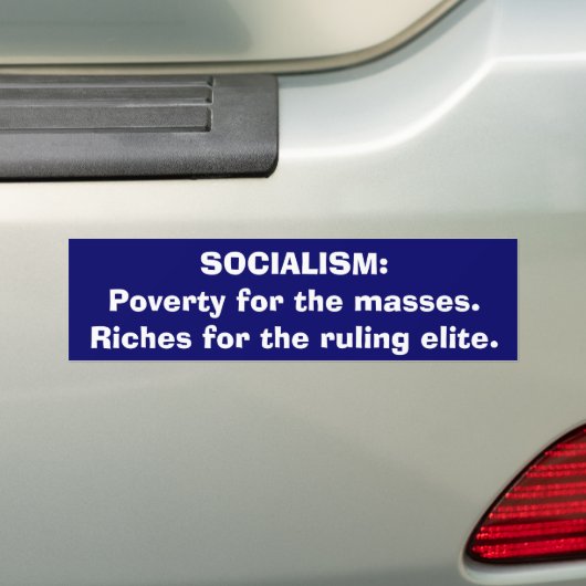 SOCIALISME: Twee klassen. Bumpersticker (Op auto)