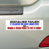 Socialisme VERNIETIGDE USSR, zodat Obama het hier Bumpersticker (Op auto)