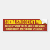 Socialisme werkt geen Bumpersticker (Voorkant)