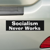 Socialisme werkt nooit bumpersticker (Op auto)