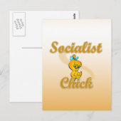 Socialist Chick Briefkaart (Voorkant / Achterkant)