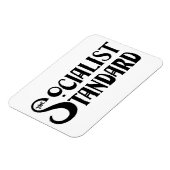Socialist Standard 1900s logo witte magneet (Linkerzijde)
