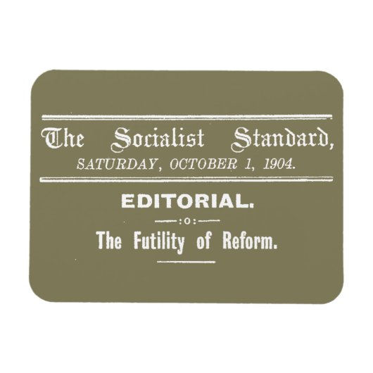Socialist Standard 1904 oktober Redactie beige Magneet (Horizontaal)
