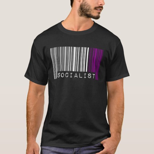 Socialistische Asexual Pride Flag Barcode Progress T-shirt (Voorkant)