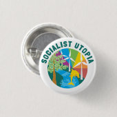 Socialistische Button Utopia (Voorkant /achterkant)