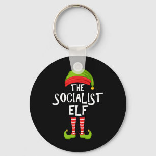 Socialistische Elf Matching Familie Kerstfeest Paj Sleutelhanger