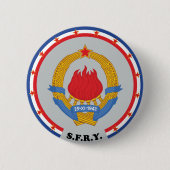 Socialistische Federale Republiek Joegoslavië Embl Ronde Button 5,7 Cm (Voorkant)