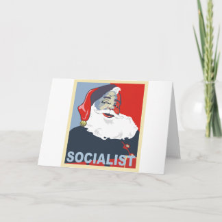 socialistische kerstman feestdagen kaart