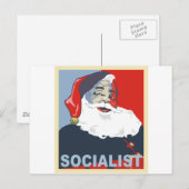 socialistische kerstman feestdagenkaart (Voorkant / Achterkant)