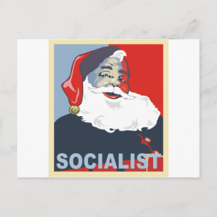 socialistische kerstman feestdagenkaart