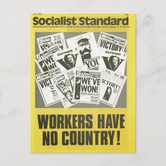 Socialistische standaard juli 1982 briefkaart (Voorkant)