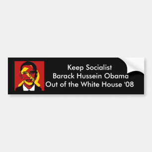 socialistobama, houd socialistische Barack Hussein Bumpersticker