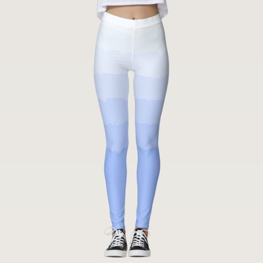 Socialite Blue Graded Ombre Pattern Leggings (Voorkant)