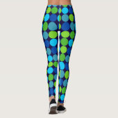 Socialite Blue Green Polka Dot Pattern Leggings (Achterkant)