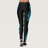 Socialite Classy Aqua Blue Flourish Leggings (Achterkant)