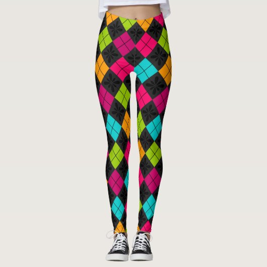 Socialite Colorful Argyle Pattern Leggings (Voorkant)