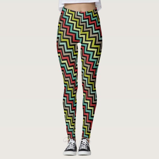 Socialite Colorful Chevron Pattern Leggings (Voorkant)