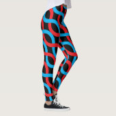 Socialite Entwin Waves Red Blue Pattern Leggings (Rechts)
