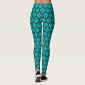 Socialite Modern Peacock Feather Pattern Leggings (Achterkant)