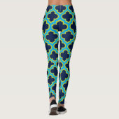 Socialite Moroccan Lattice Aqua Green Pattern Leggings (Achterkant)