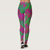Socialite Oh Mijn Groen Roze Patroon Leggings (Achterkant)