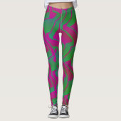 Socialite Oh Mijn Groen Roze Patroon Leggings (Voorkant)