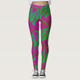 Socialite Oh Mijn Groen Roze Patroon Leggings