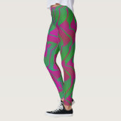 Socialite Oh Mijn Groen Roze Patroon Leggings (Links)