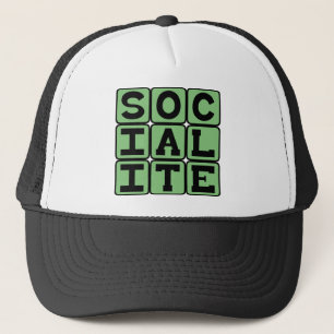Socialite, partijleider trucker pet