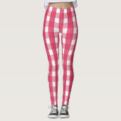 Socialite Pink Gingham Pattern Leggings (Voorkant)