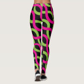 Socialite Pink Green Alternative Waves Pattern Leggings (Achterkant)
