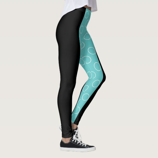 Socialite Turquoise Circles Pattern Leggings (Rechts)