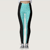 Socialite Turquoise Circles Pattern Leggings (Voorkant)