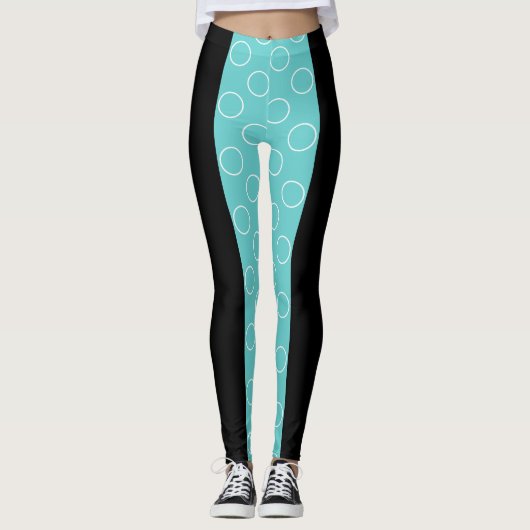 Socialite Turquoise Circles Pattern Leggings (Voorkant)