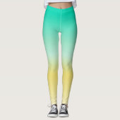 Socialite Turquoise en Yellow Leggings (Voorkant)