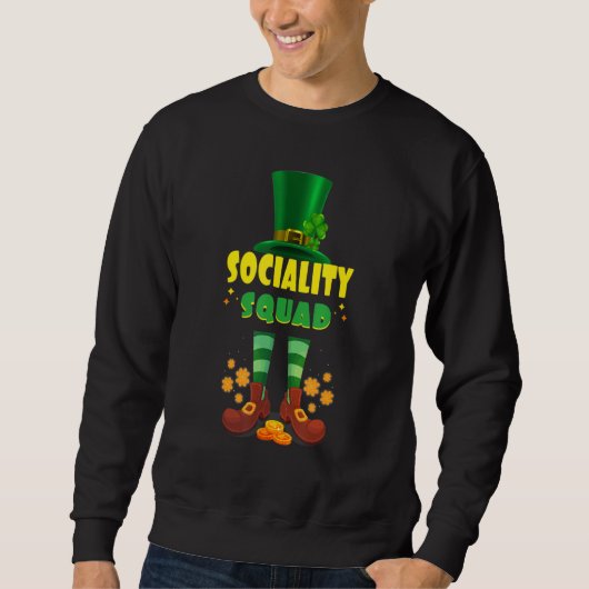 Sociality Squad Funny Irish St Patrick Day Trui (Voorkant)