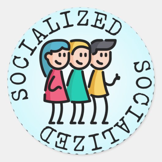 Socialized (Adulting Merit Badge) Ronde Sticker (Voorkant)