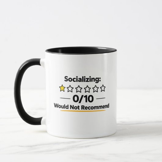 Socializen 0/10 Niet Aanbevolen Mok (Links)