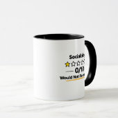 Socializen 0/10 Niet Aanbevolen Mok (Voorkant rechts)