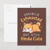 Socially Exhausted But Still Cute - Shiba Inu Briefkaart (Voorkant / Achterkant)