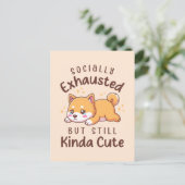 Socially Exhausted But Still Cute - Shiba Inu Briefkaart (Staand voorkant)