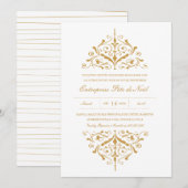 Société or Invitation fête de Noël Kaart (Voorkant / Achterkant)