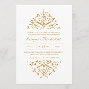 Société or Invitation fête de Noël Kaart
