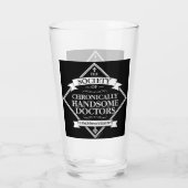 Sociëteit van Chronisch Knappe Dokters - grappige Glas (Achterkant)