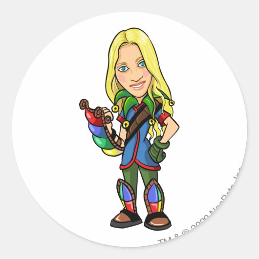 Sociktastic Roo Island Staff Player Ronde Sticker (Voorkant)