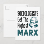 Sociologen krijgen de hoogste marxsociologie briefkaart (Voorkant / Achterkant)